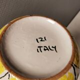 Vase italien à motif Arlequin dans un beau jaune/bleu