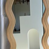 Zigzag rattan foot mirror H:182cm