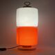 Space Age Red and white glass cylindrical table lamp, Italy 1970s