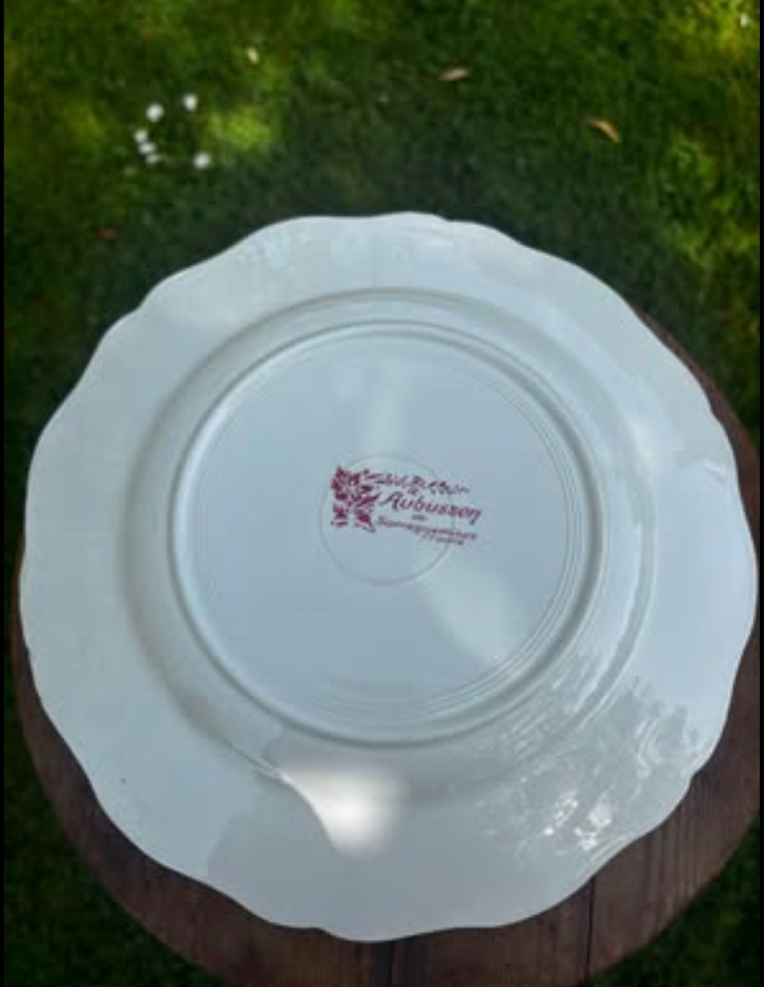 Ensemble de deux assiettes plates anciennes Sarreguemines Aubusson