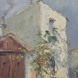 Augizeau Gabriel Large Oil on Canvas Signed Titled Sigournais Vendée