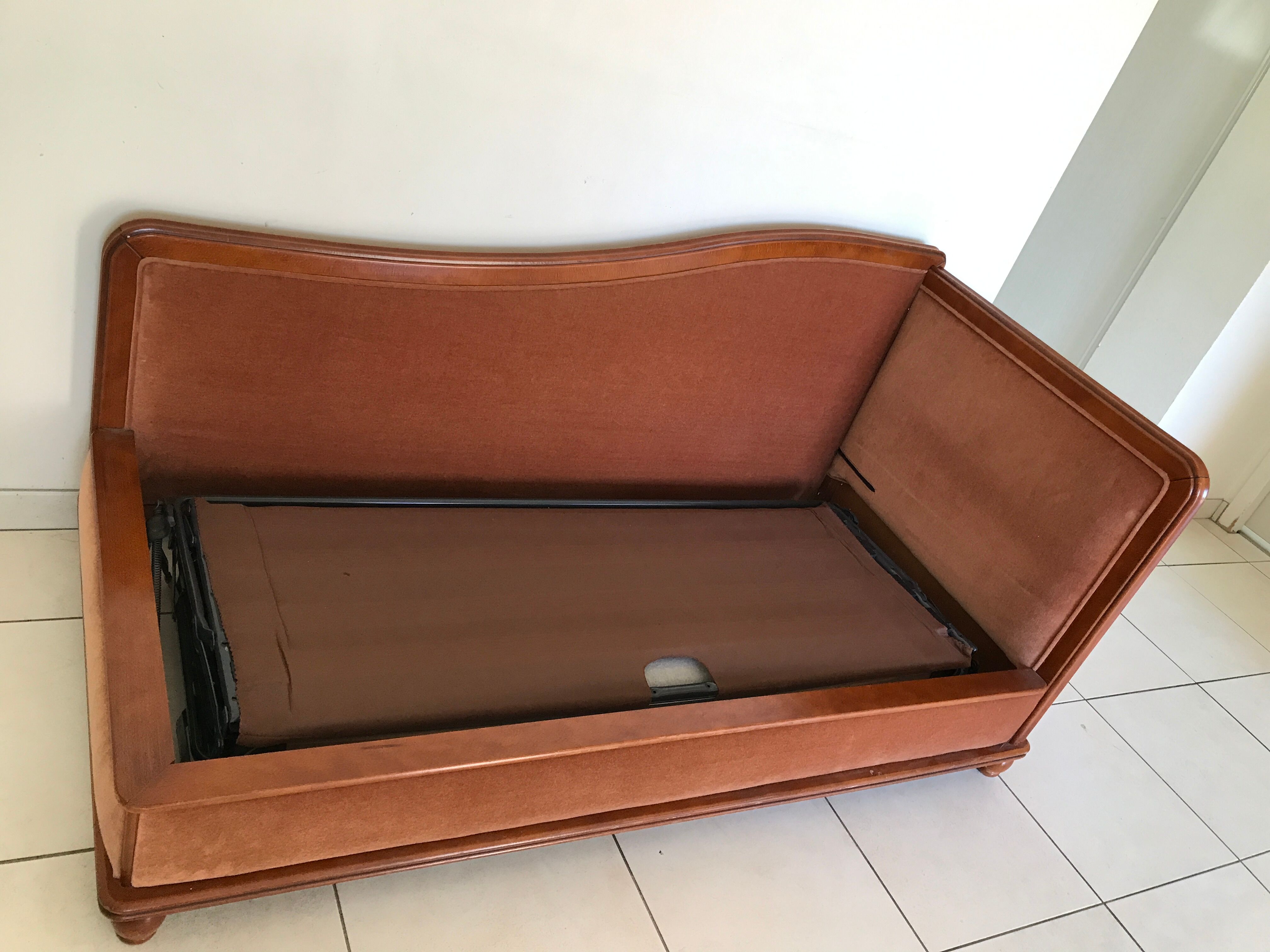 Méridienne velours  convertible années 50-60