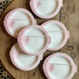 Set of 6 vintage plates in the shape of pink and gray fish - Nidervillier