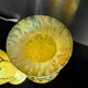 Pair of Legras vases — yellow marbled glass, enamelled Art Deco decoration,