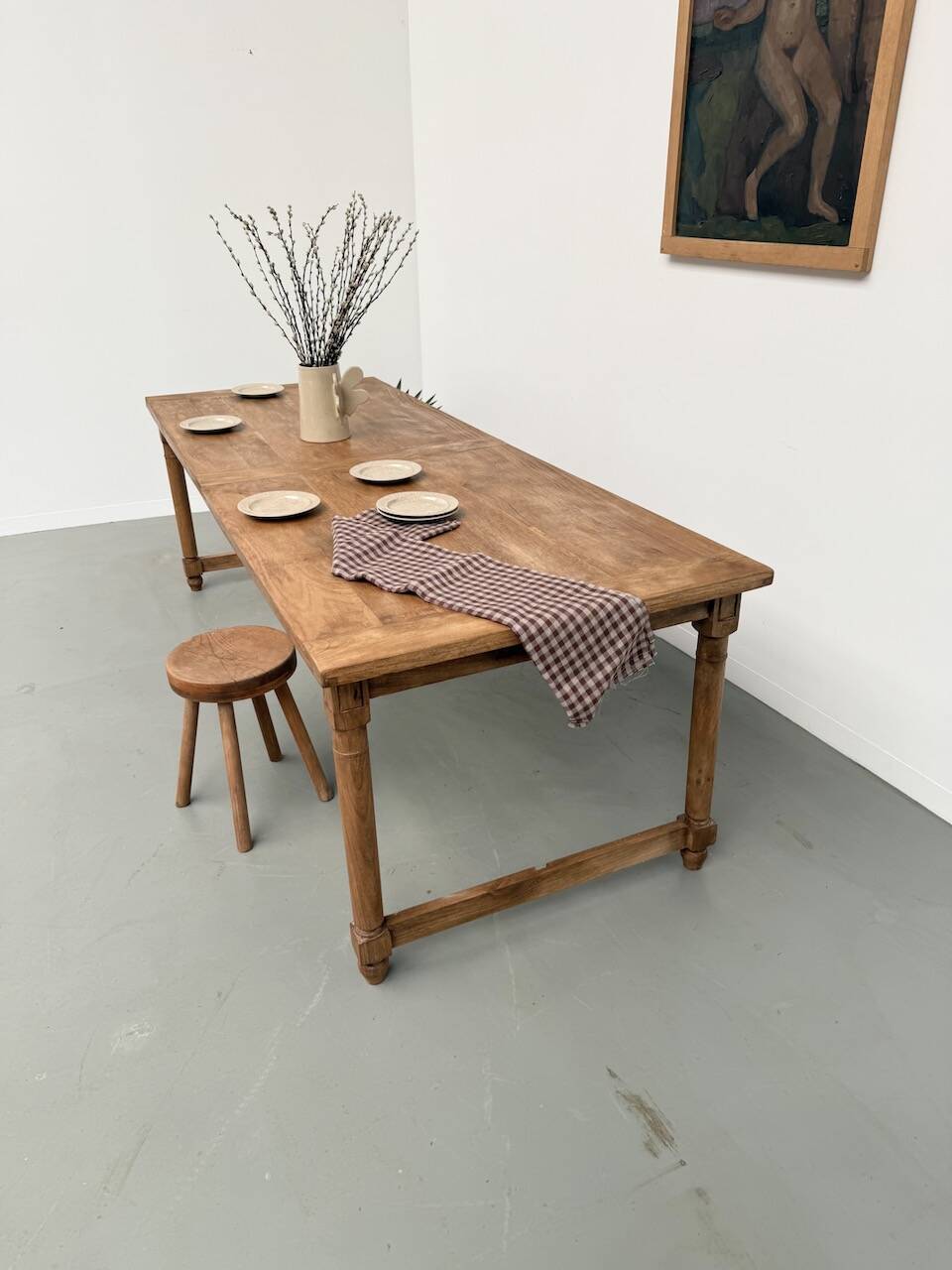 XL beech farmhouse table