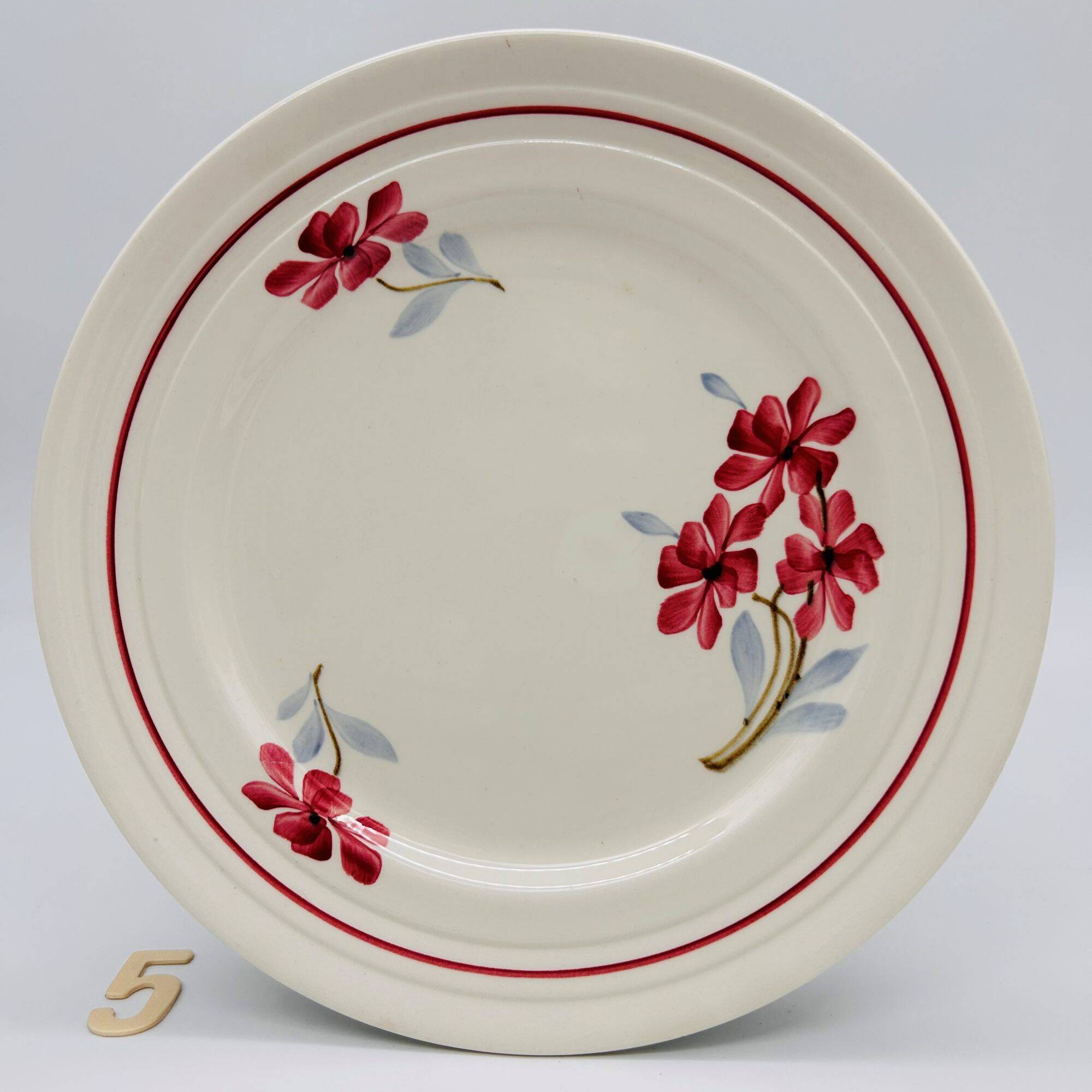 6 vintage flat plates. Ironstone.