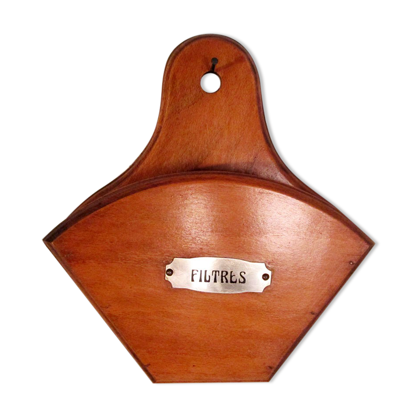 Varnished wood coffee filter holder