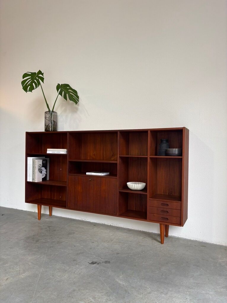Big vintage Danish bookcase teak