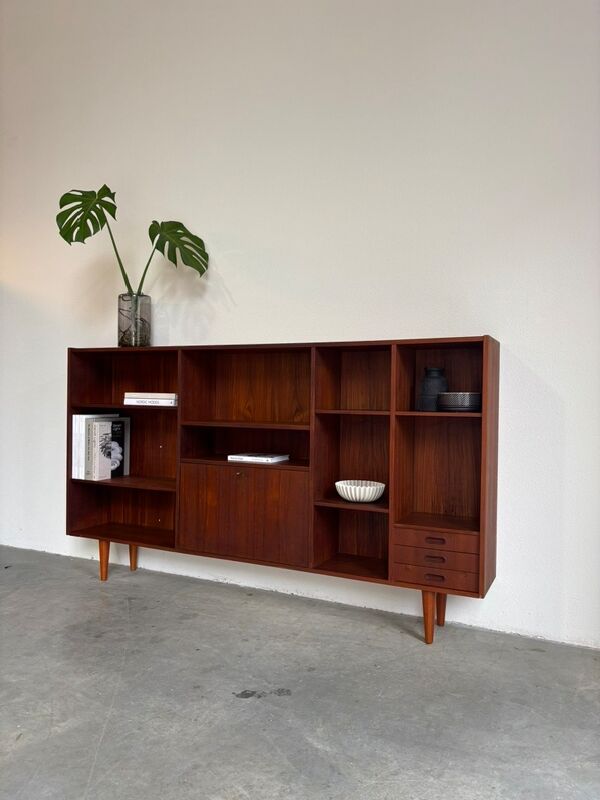 Grande bibliothèque vintage en teck danois