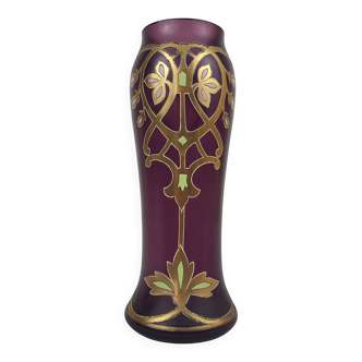 Enameled glass vase 1900