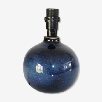 Pied de lampe céramique boule bleu