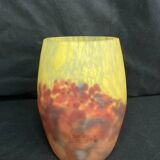 Art déco, vase en verre marmoréen muller frères vers 1930