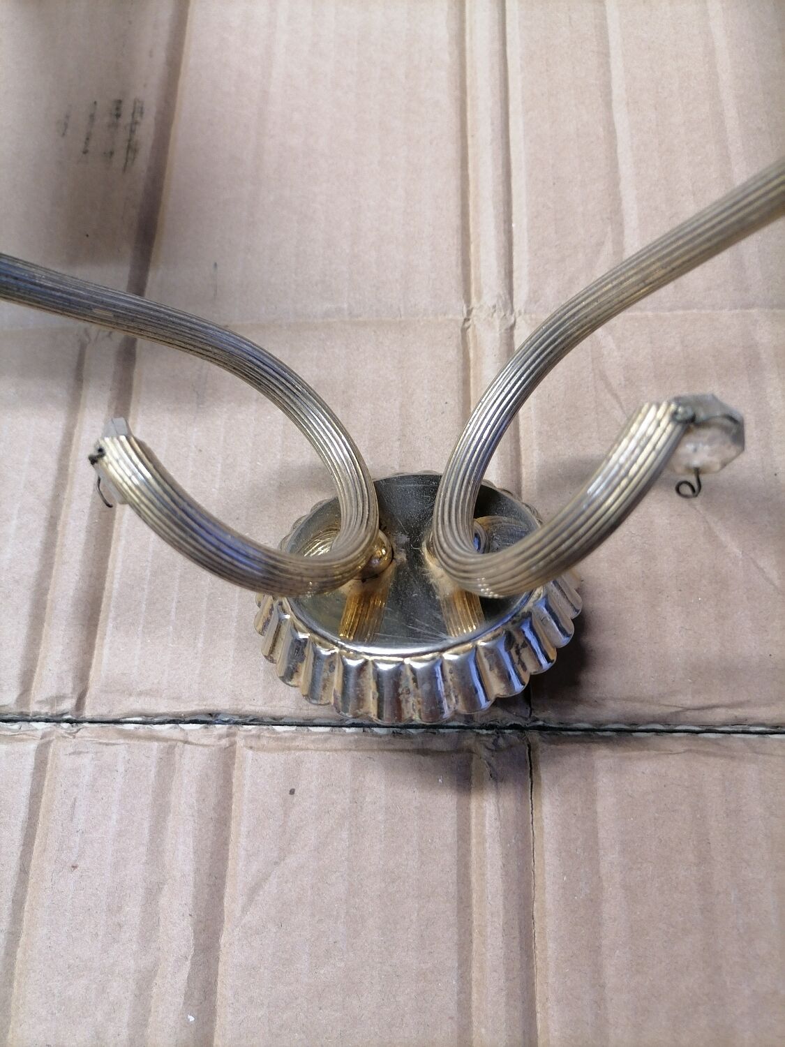 Pair of brass wall lights