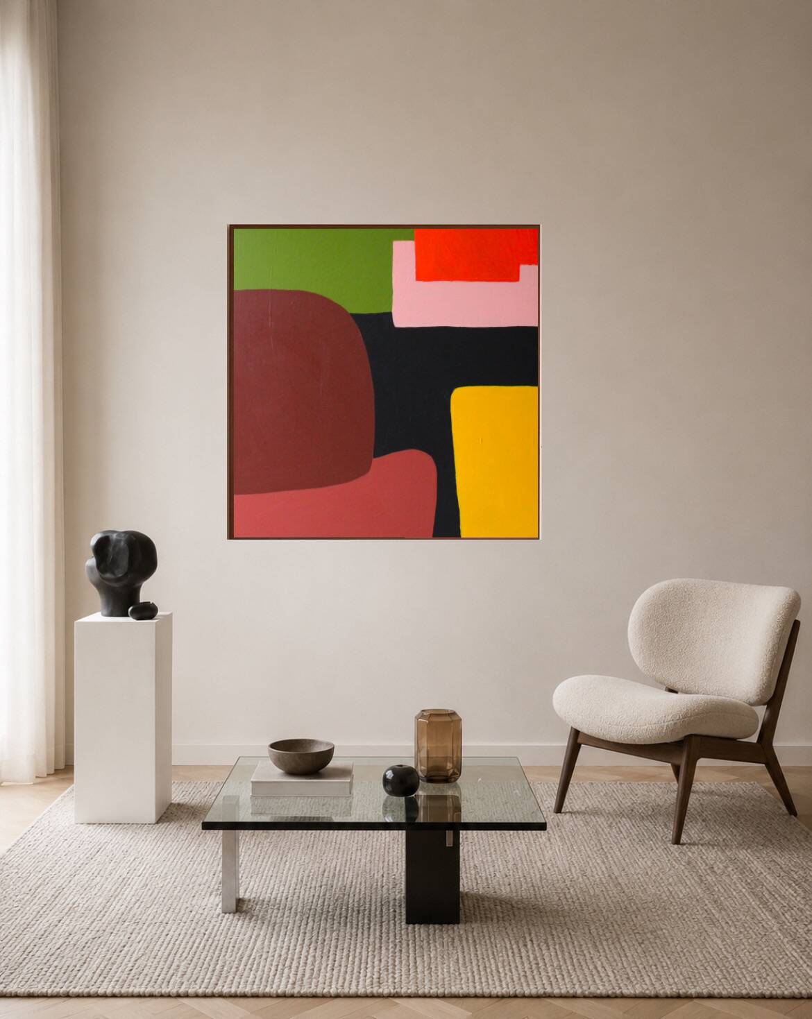 Joyful abstract on stretched canvas 80x80cm