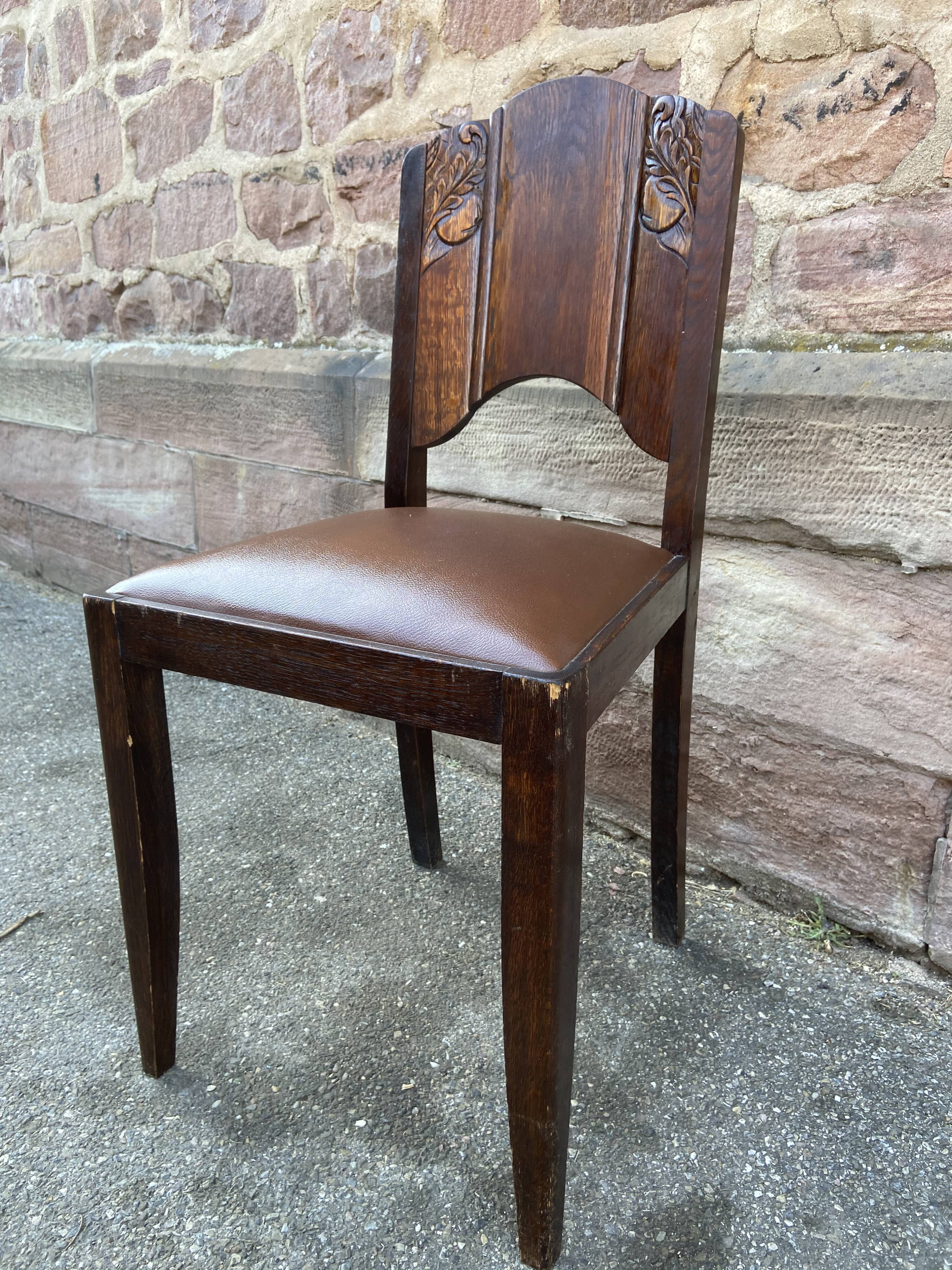 Suite de 6 chaises Art Deco 1950