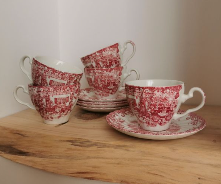 Vintage ironearth cups and cups Johnson Bros.