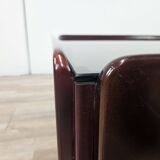 Vintage coffee table by Afra and Tobia Scarpa for Cassina with smoked glass