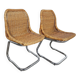 Pair of Rohé Noordwolde chairs | Rattan and chrome