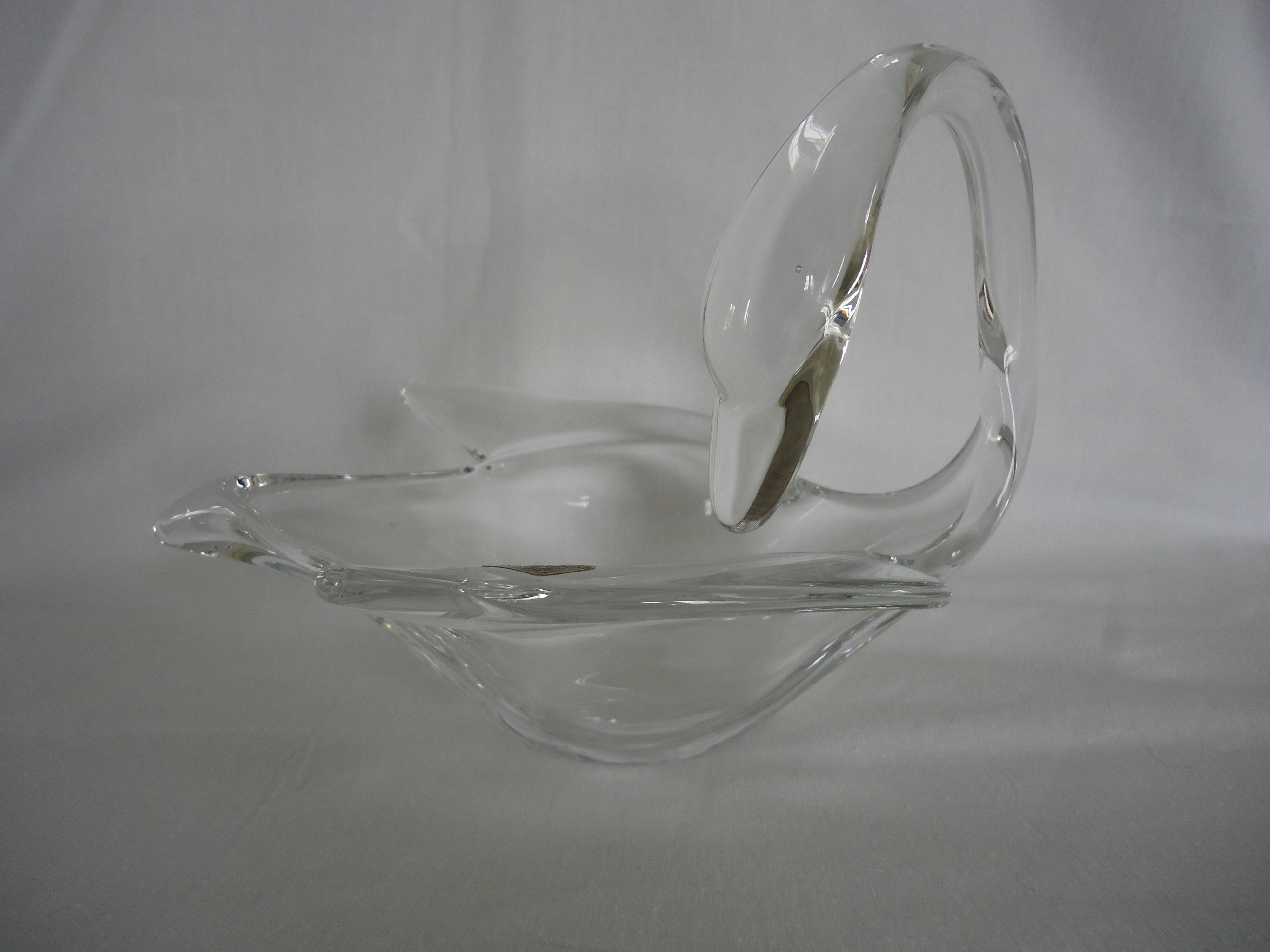 Coupe Vide-poche cristal de Vannes Le Châtel en forme de Cygne