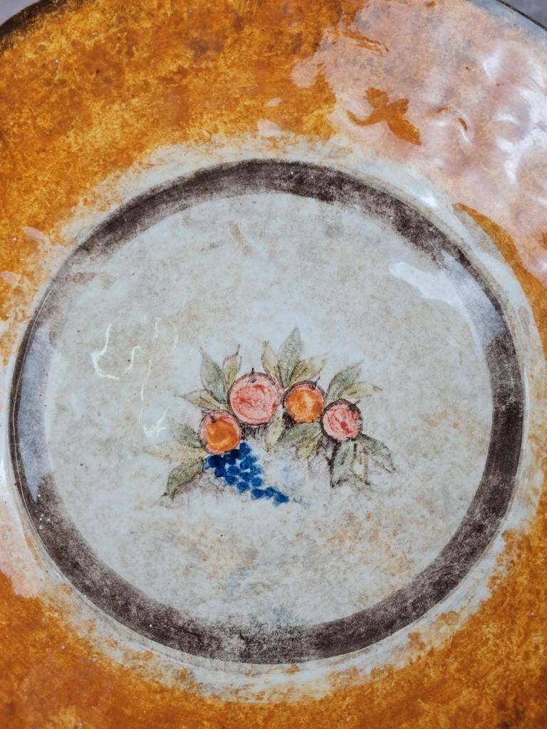 Old plate in Italian faience – Gubbio – C.a.f.f.