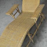 1960s rattan lounger