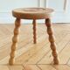 Small tripod/ bedside table/ renovated vintage stool, turned wood, year