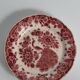 Regina Gouda Delft Hand-Painted Plate Red Peacock & Floral Motif Holland, 1950s