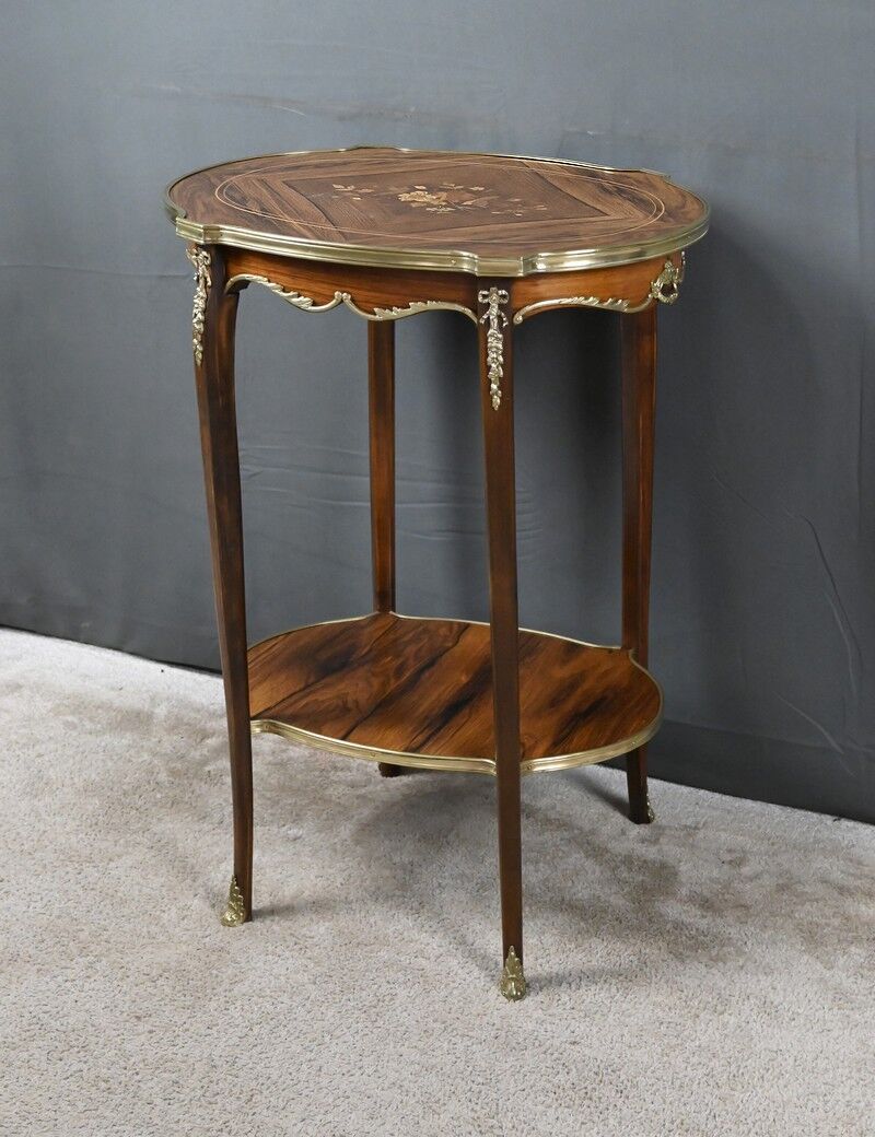 Table de salon guéridon en palissandre, style transition – 1re partie XXe