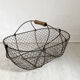 Basket in metal and old wood