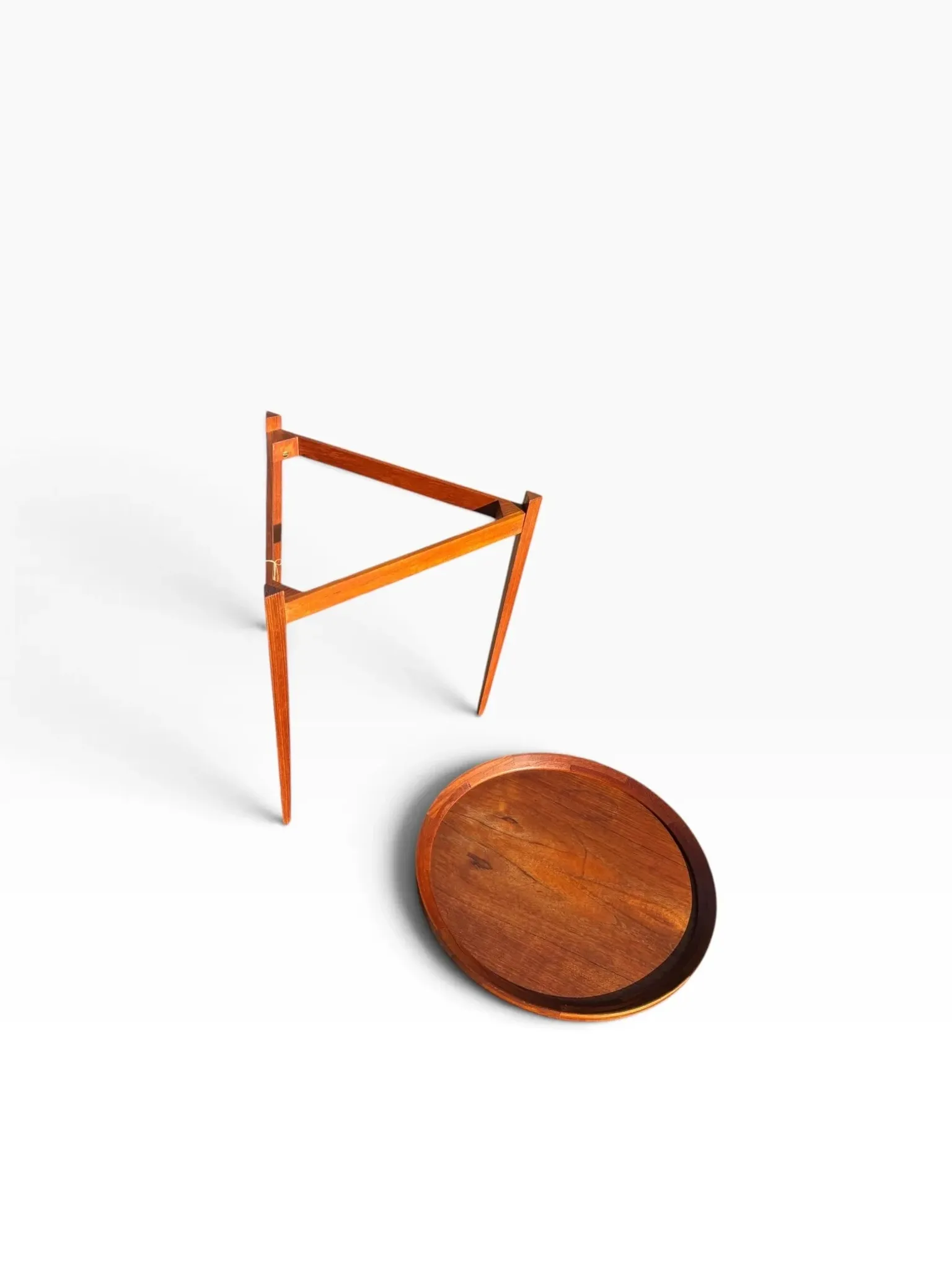 Danish side table with portable top