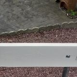 Garden bench with old cast-cast-or-cast-or-cast foot
