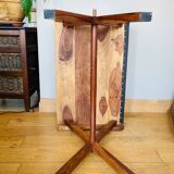 Desk, writing desk in solid rosewood and studded leather, 20th century.