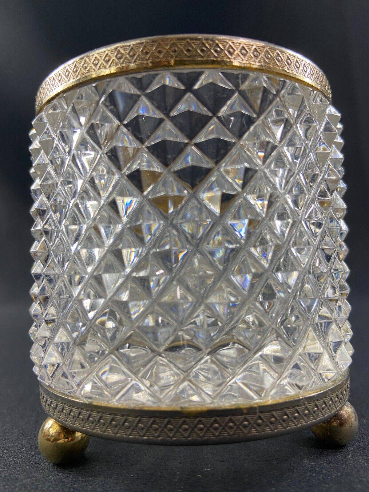 Crystal pencil pot with Empire style diamond tip decor