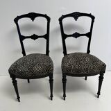 Pair of upholstered Napoleon 3 style chairs