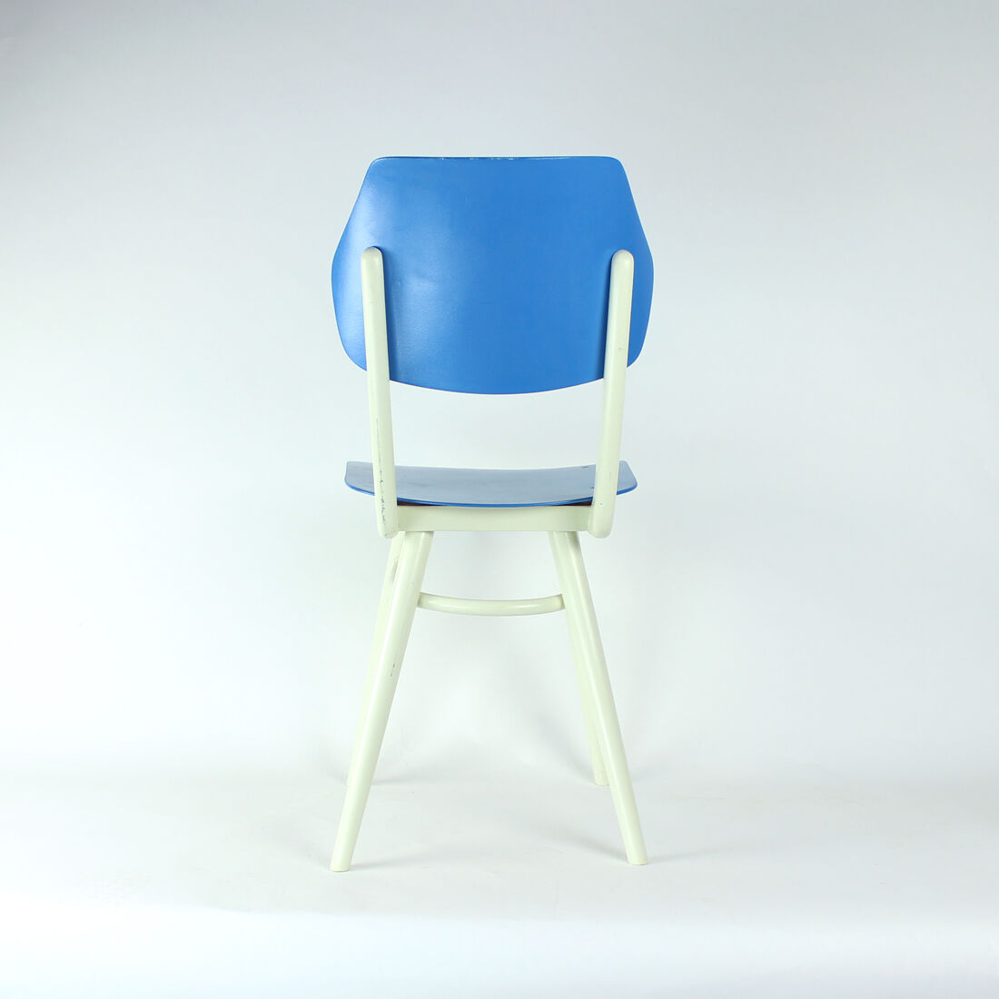 Chair in blue & white by ton, czechoslovakia 1960s