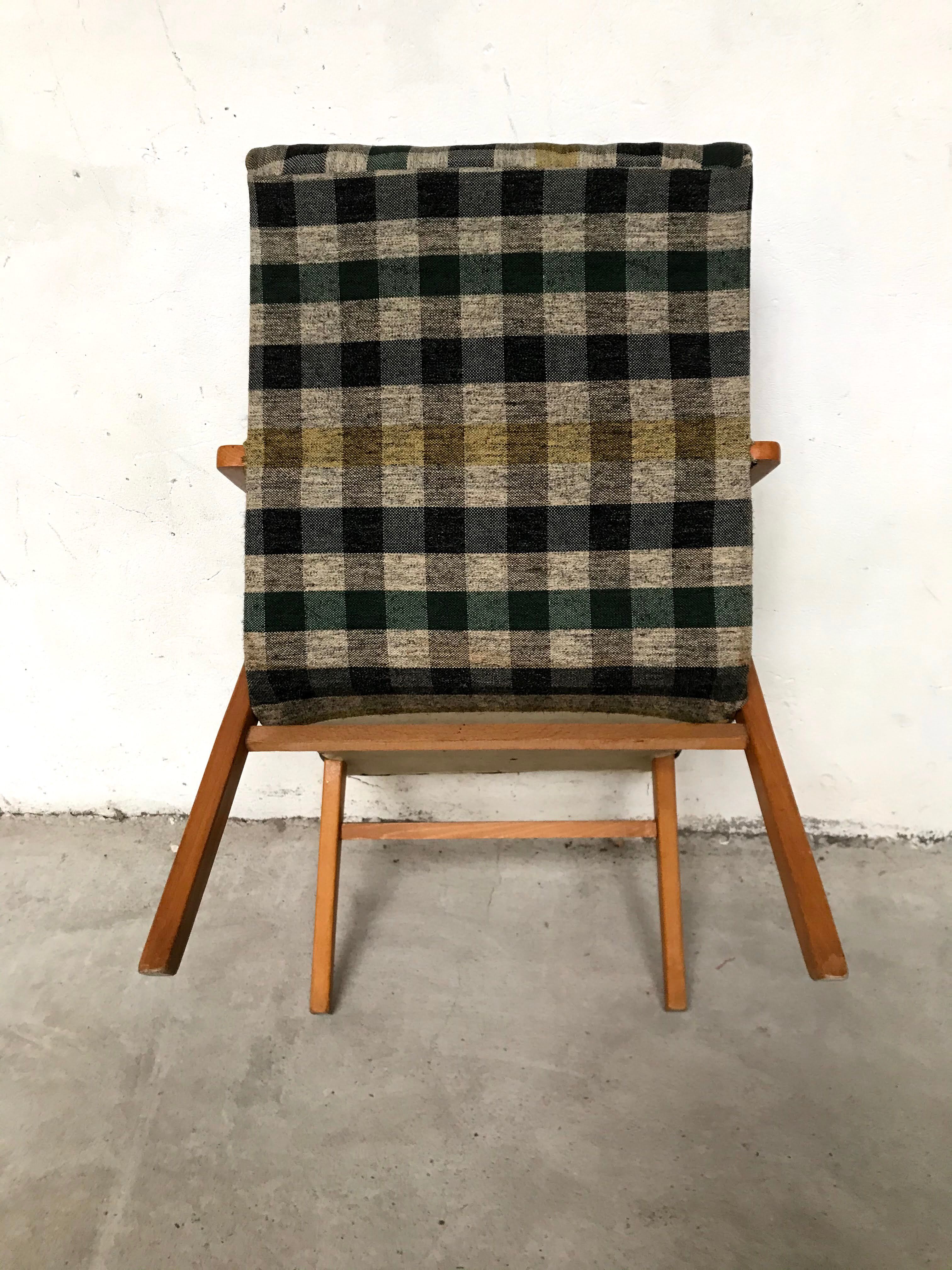 Vintage scottish plaid chair, 60s
