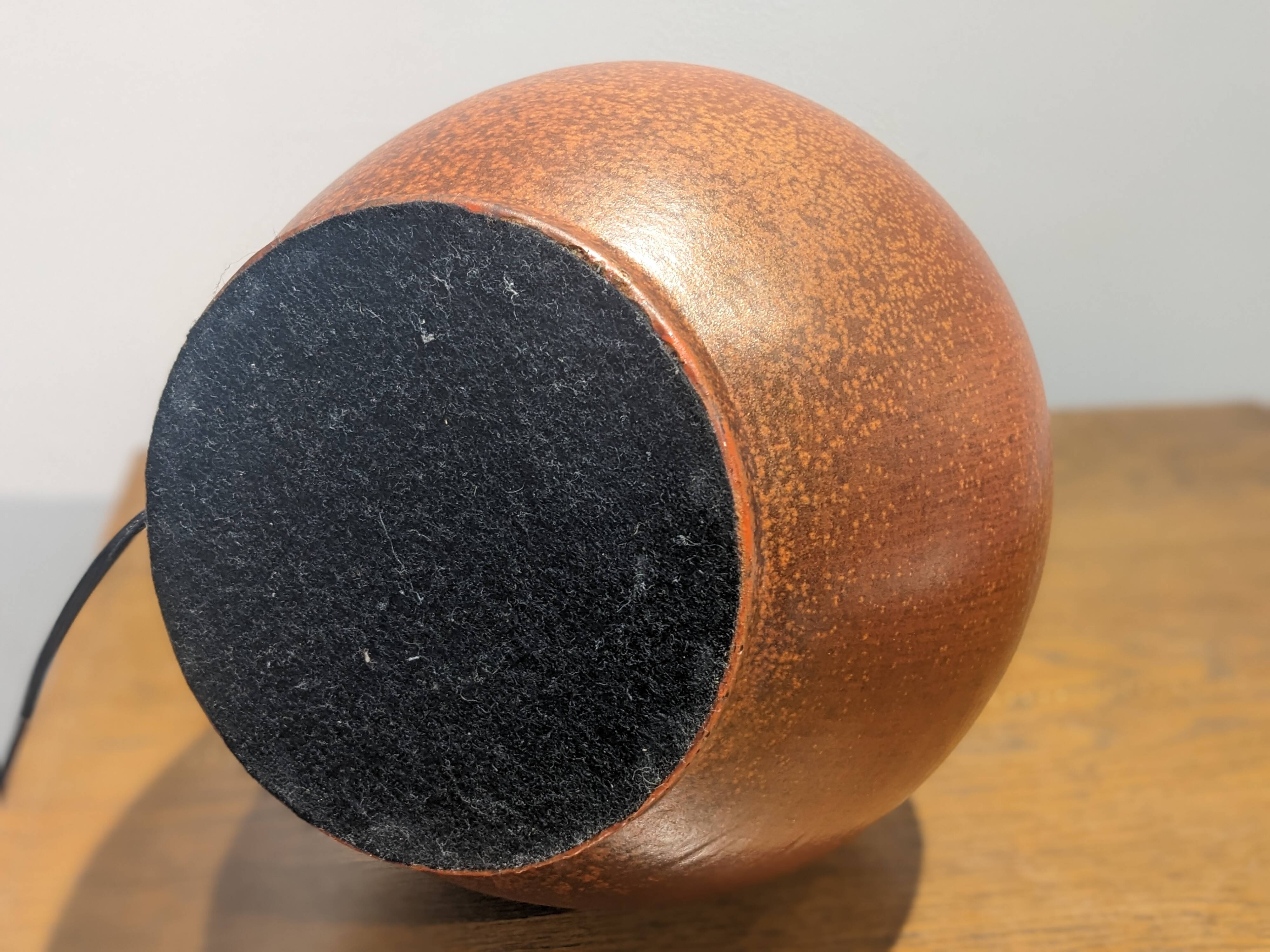 Red ceramic lamp by Jacques Ligner