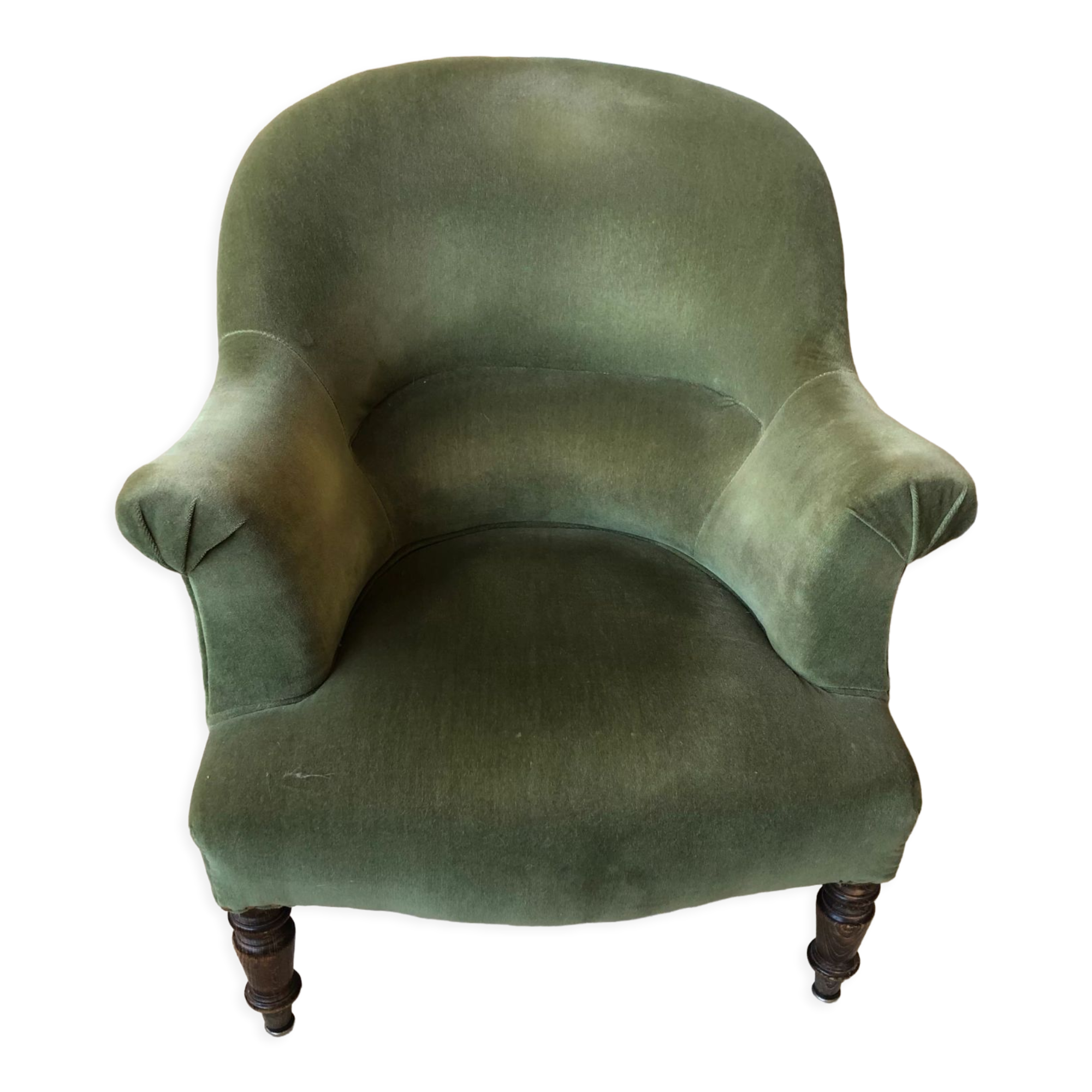 Toad armchair in green velvet