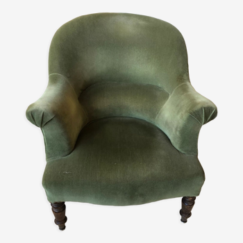 Toad armchair in green velvet
