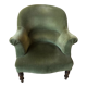 Toad armchair in green velvet