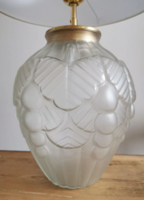 Pair of polished glass art deco lamp