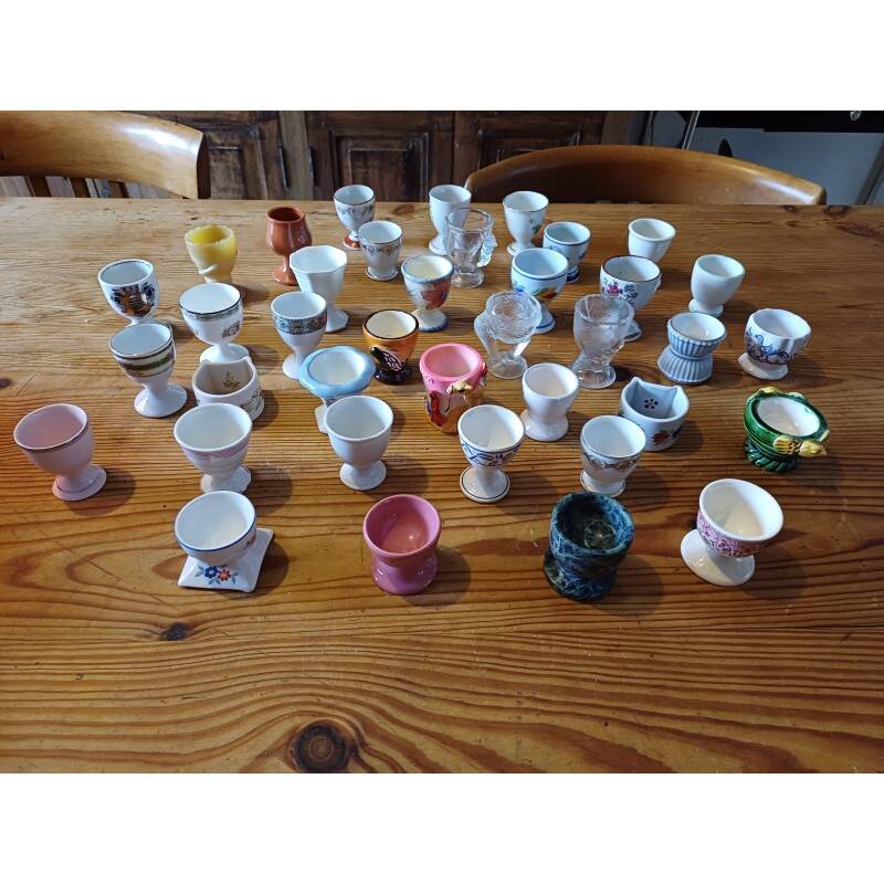 Set of 38 egg cups