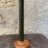 Vintage lamp in imitation green leather