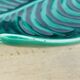 Ceramic cup signed CAB, green leaf, 1950s, slip