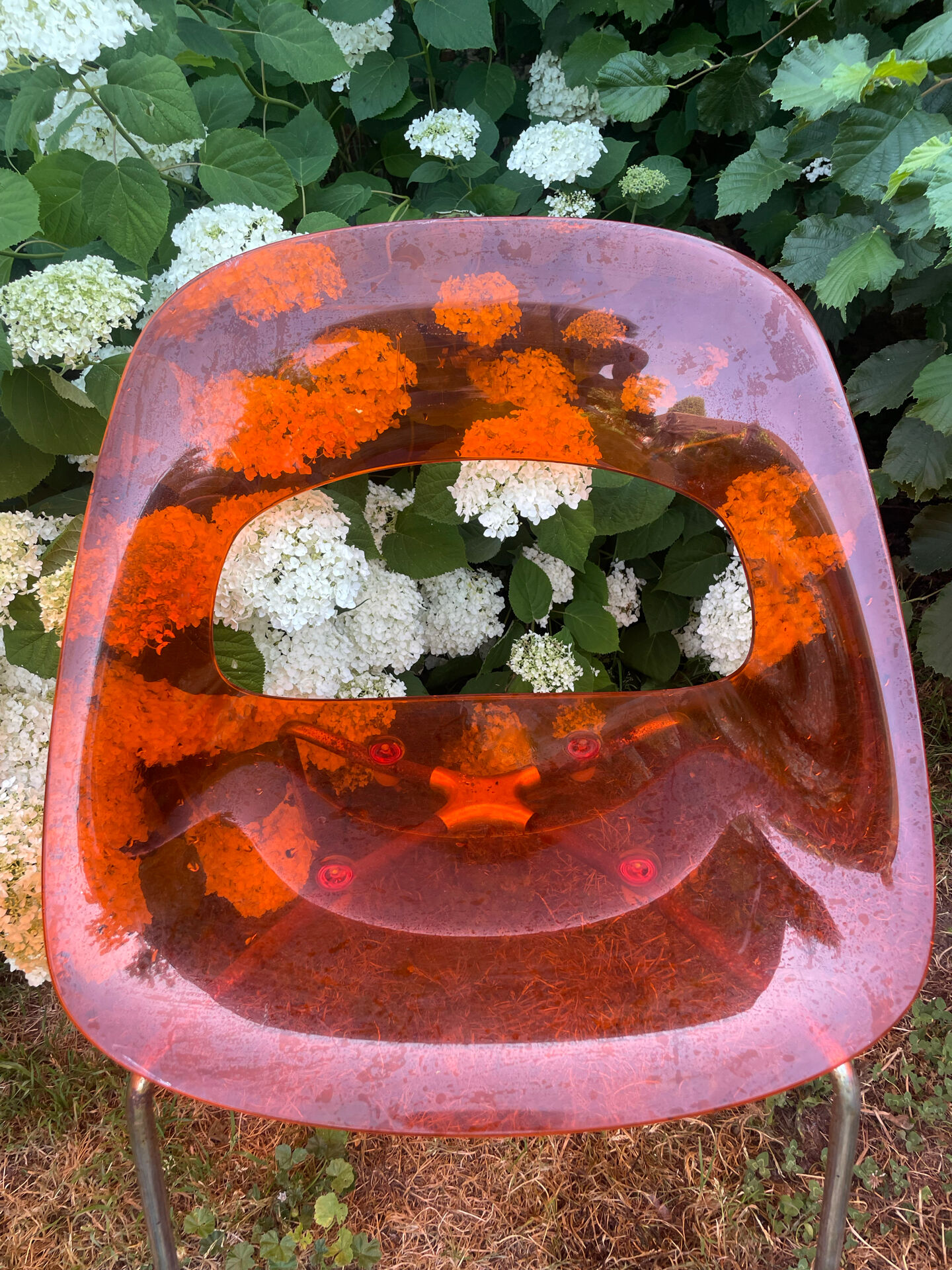 Translucent orange chairs