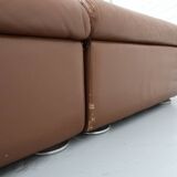 Cognac Leather Modular Sofa by Artifort