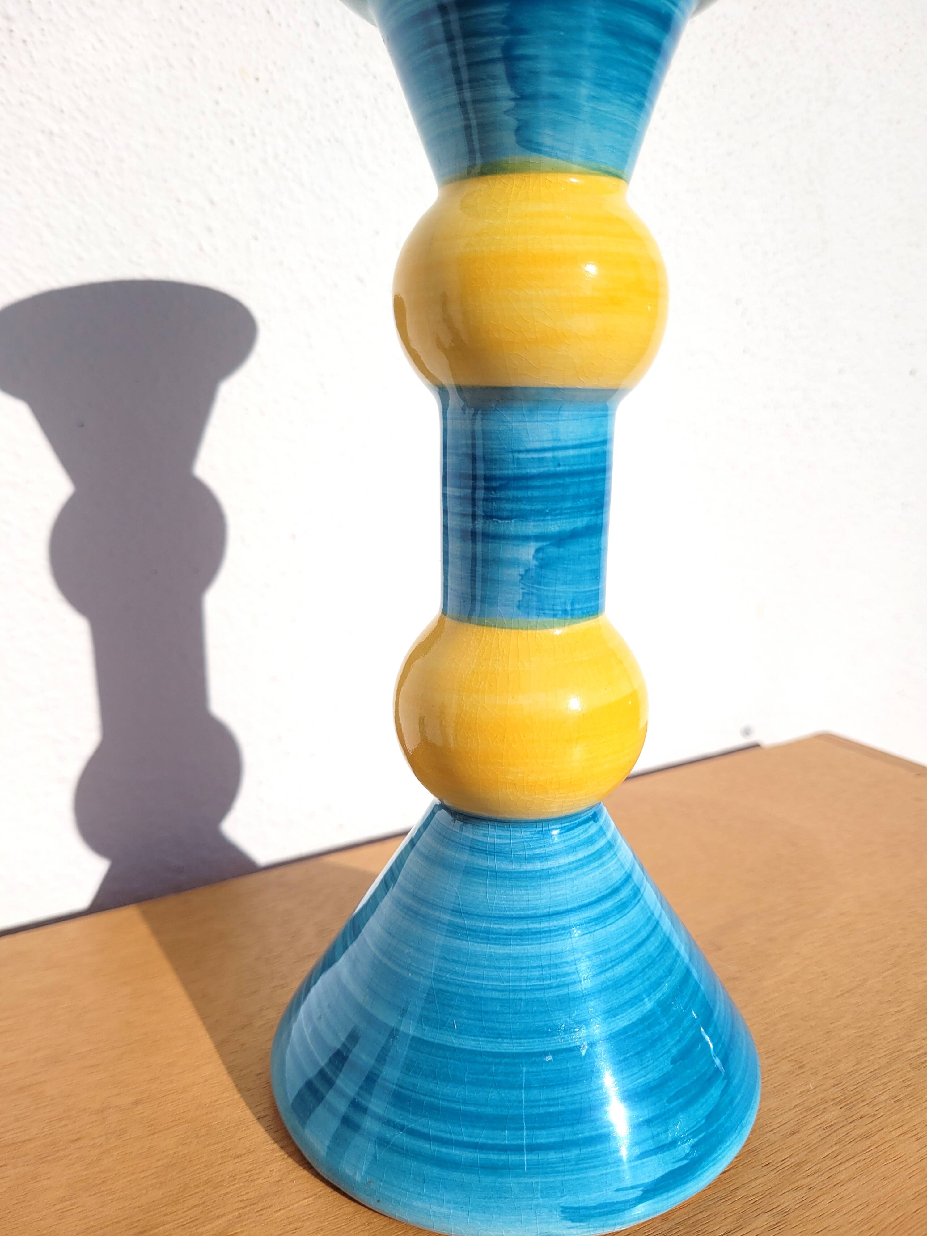 Portugal ceramic diabolo candle holder