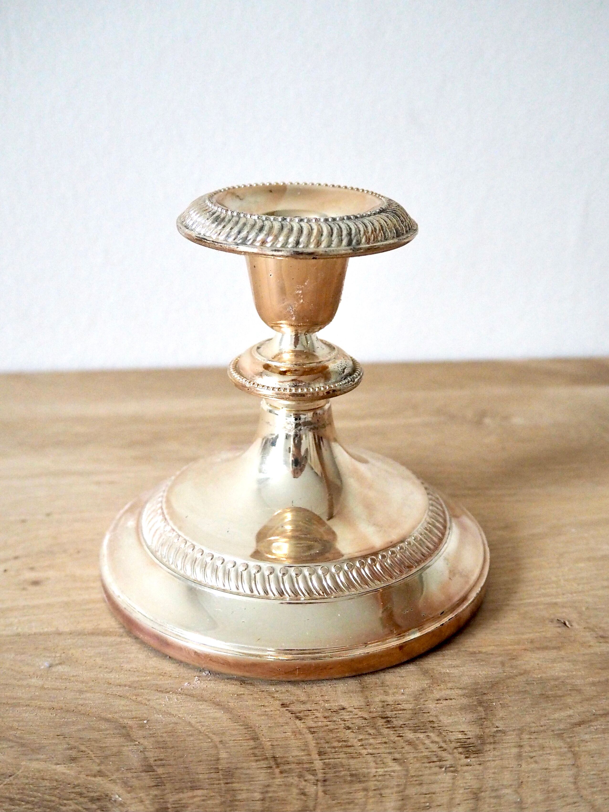 Silver candle holder