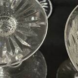6 Saint Louis crystal champagne glasses / coupes. Tommy model.