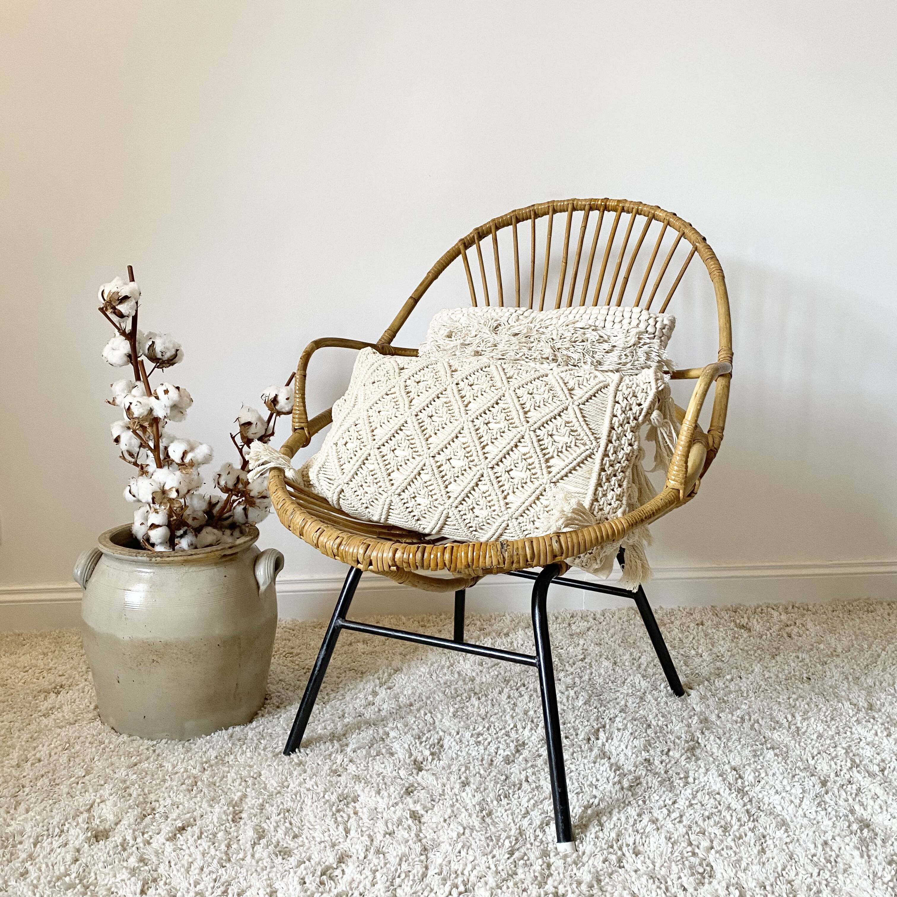 Vintage rattan armchair